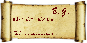 Báró Gábor névjegykártya