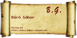 Báró Gábor névjegykártya