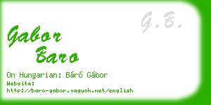 gabor baro business card