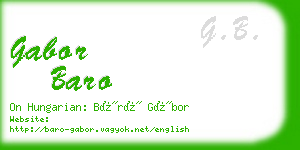 gabor baro business card